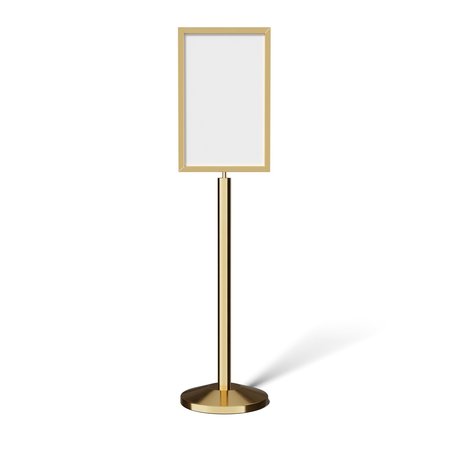 MONTOUR LINE Sign Floor Standing 14 x 22 in. V Pol. Brass, PLEASE WAIT TO BE SEATED FS200-1422-V-PB-PLSWAITSEAT